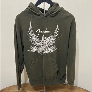 Fender Green Sweatshirt with Rock Graphic
